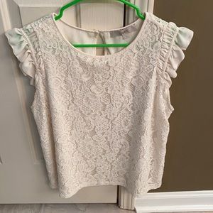 Loft Lace Ruffle Blouse